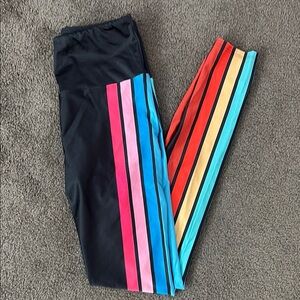 Goldsheep Black with Rainbow Leggings, Size M